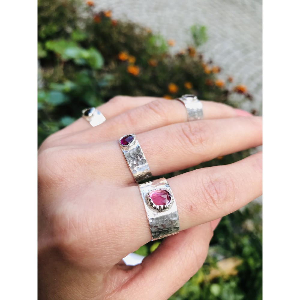 Pembe Turmalin Taşlı Yüzük