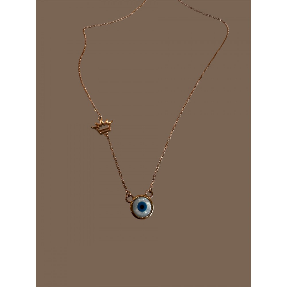 Sedef Taşlı Nazar Taç Kolye