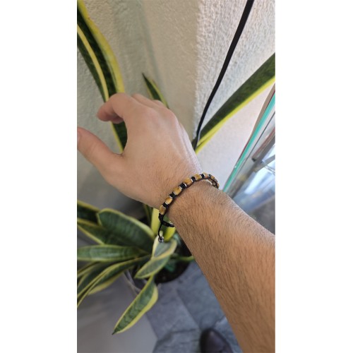 Hematit Taşlı Kehribar Bileklik