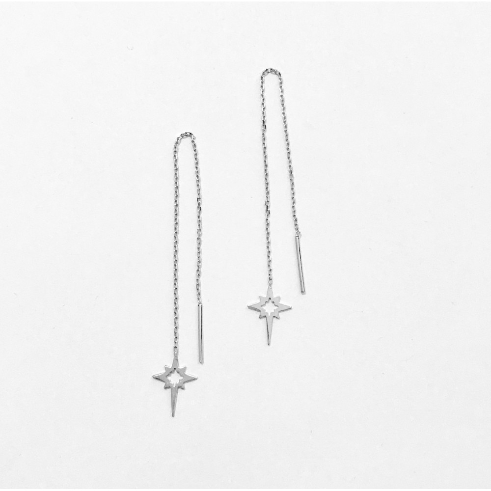 Zincirli Kutup Yıldız Küpe